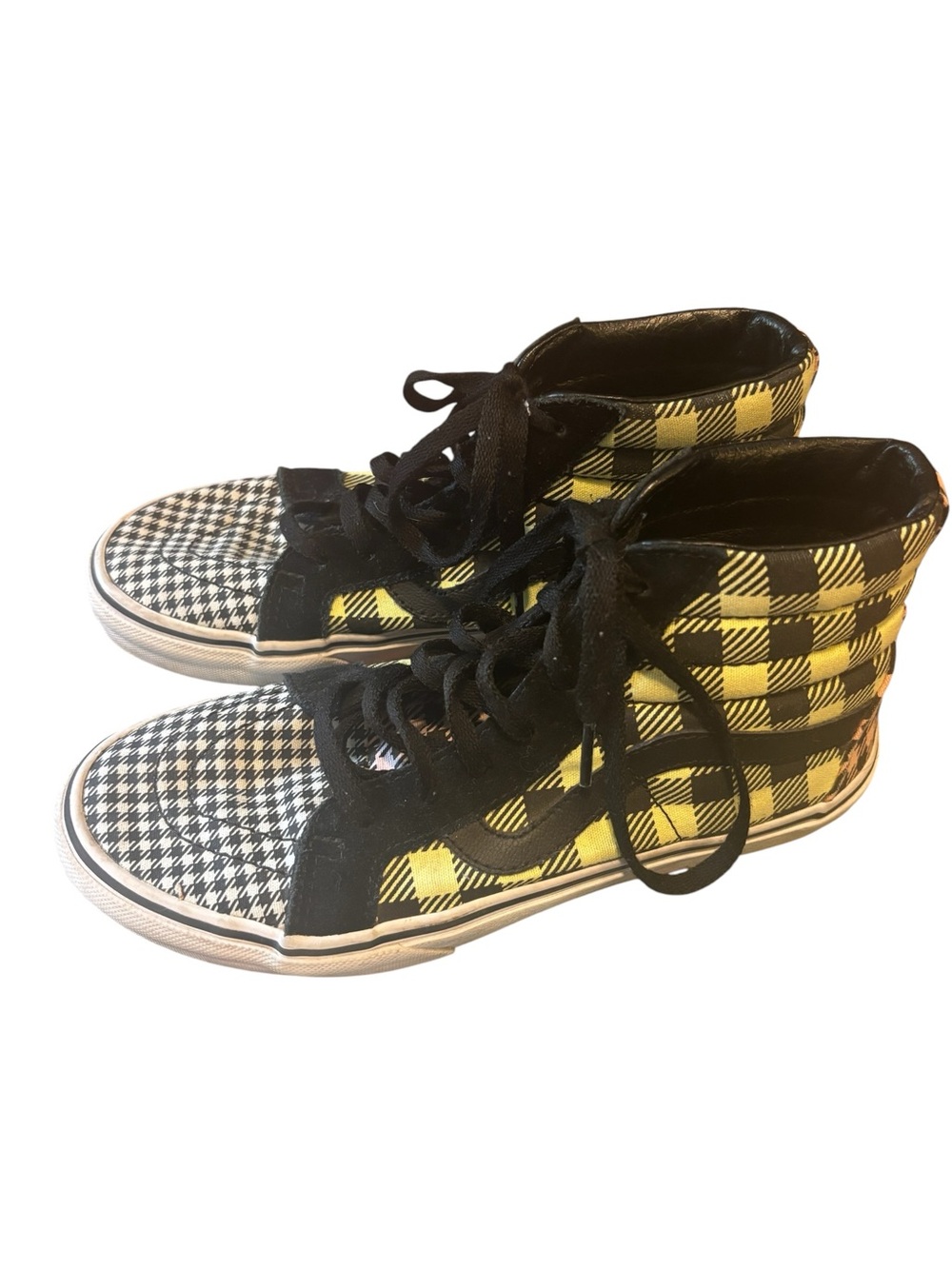 Vans Sk8Hi 4 Color Buffalo Plaid Hi Top Shoes Kids Size 5.5
